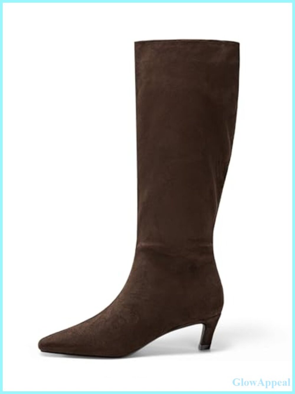 Knee High Boots Square Toe Kitten Heel Tall Boots Side Zipper Dressy Fall Shoes